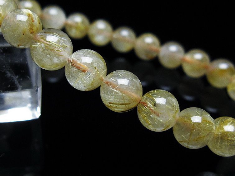 ゴールドタイチンルチル ブレスレット 7mm [t116-12189] 3枚目