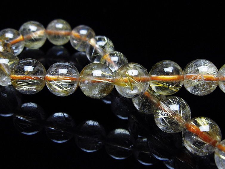 ゴールドタイチンルチル ブレスレット 8mm [t116-12227] 2枚目