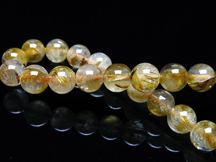 ゴールドタイチンルチル ブレスレット 7mm [t116-12237] 2枚目