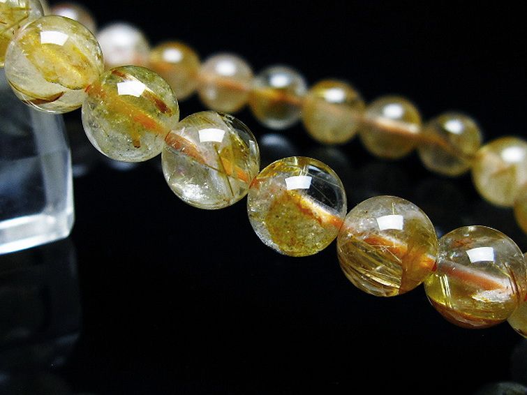 ゴールドタイチンルチル ブレスレット 7mm [t116-12237] 3枚目