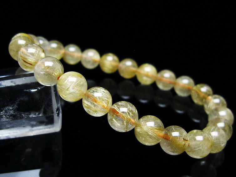 ゴールドタイチンルチル ブレスレット 7mm [T116-12266] 1枚目