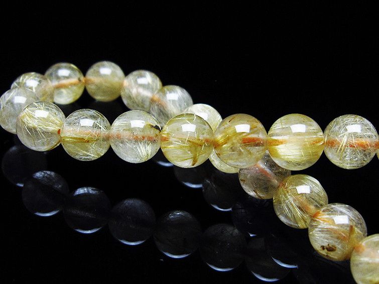 ゴールドタイチンルチル ブレスレット 7mm [T116-12266] 2枚目