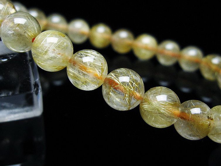 ゴールドタイチンルチル ブレスレット 7mm [T116-12266] 3枚目