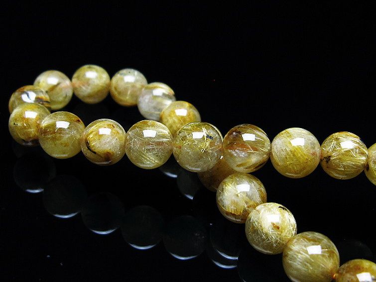 ゴールドタイチンルチル ブレスレット 7mm [t116-12299] 2枚目