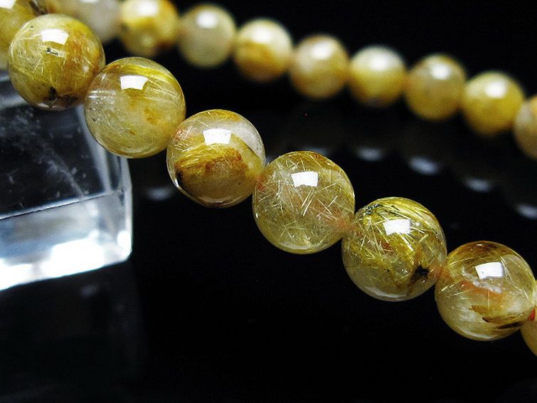 ゴールドタイチンルチル ブレスレット 7mm [t116-12299] 3枚目