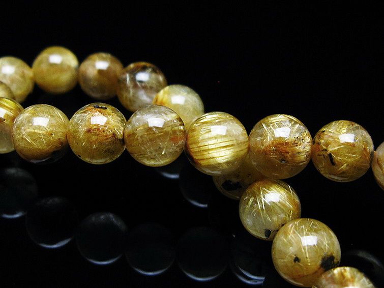 ゴールドタイチンルチル ブレスレット 7mm [T116-12390] 2枚目