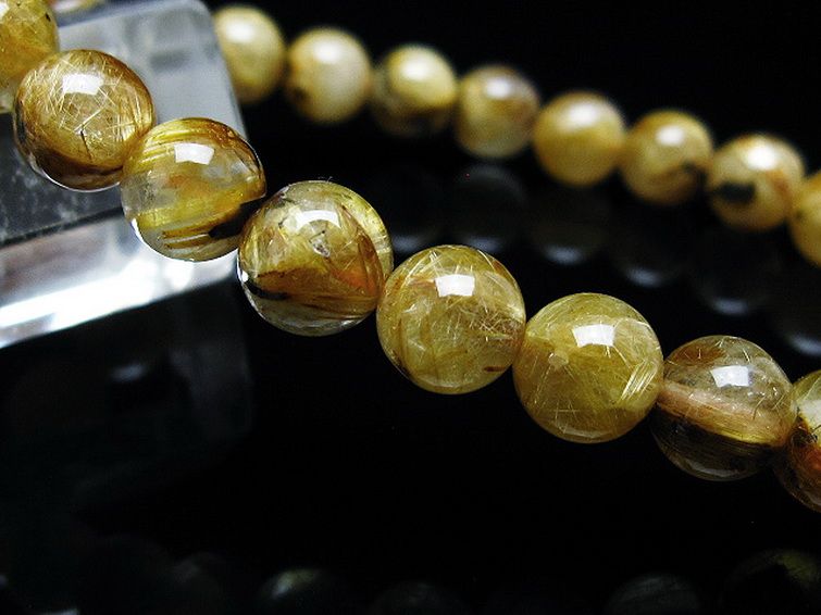 ゴールドタイチンルチル ブレスレット 7mm [T116-12390] 3枚目