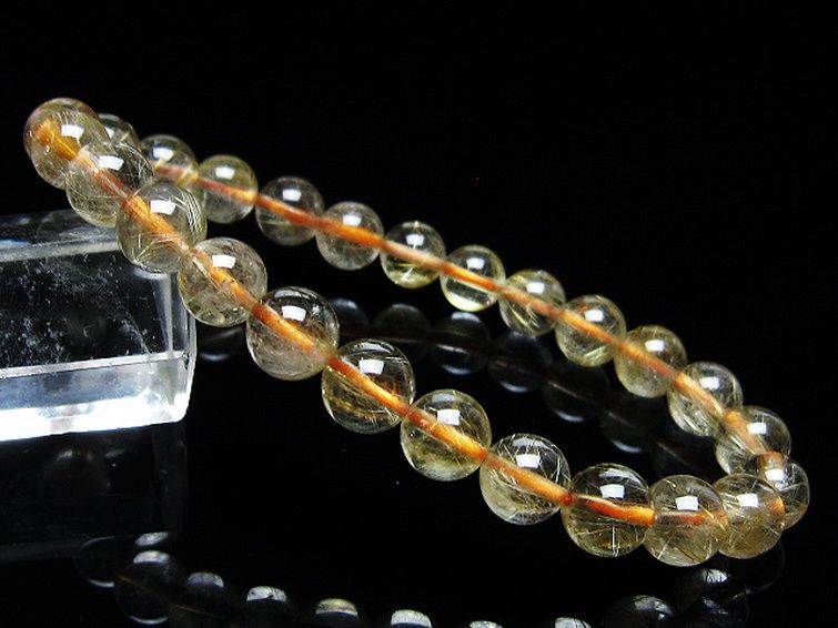 ゴールドタイチンルチル ブレスレット 7mm [t116-12395] 1枚目