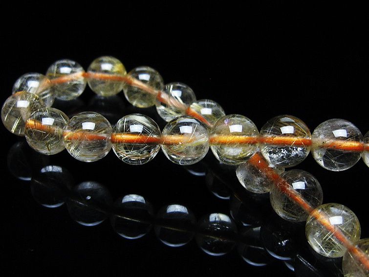 ゴールドタイチンルチル ブレスレット 7mm [t116-12395] 2枚目