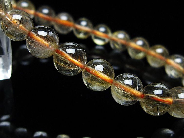 ゴールドタイチンルチル ブレスレット 7mm [t116-12395] 3枚目