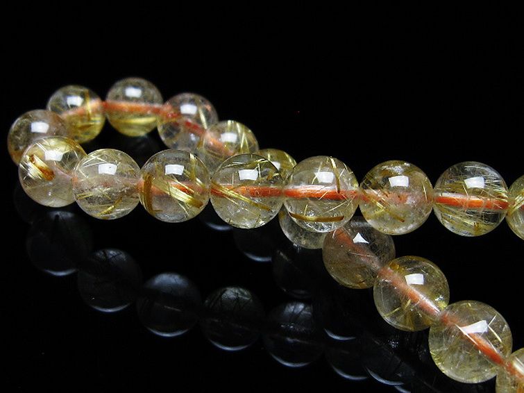 ゴールドタイチンルチル ブレスレット 7mm [t116-12475] 2枚目