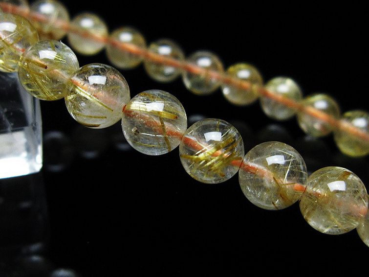 ゴールドタイチンルチル ブレスレット 7mm [t116-12475] 3枚目