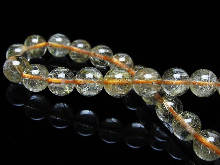 ゴールドタイチンルチル ブレスレット 7mm [t116-12549] 2枚目