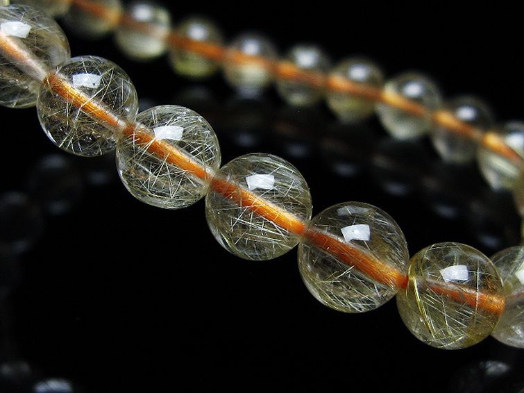 ゴールドタイチンルチル ブレスレット 7mm [t116-12549] 3枚目