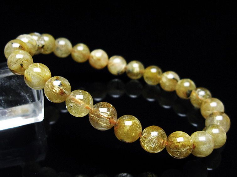 ゴールドタイチンルチル ブレスレット 7mm [t116-12571] 1枚目