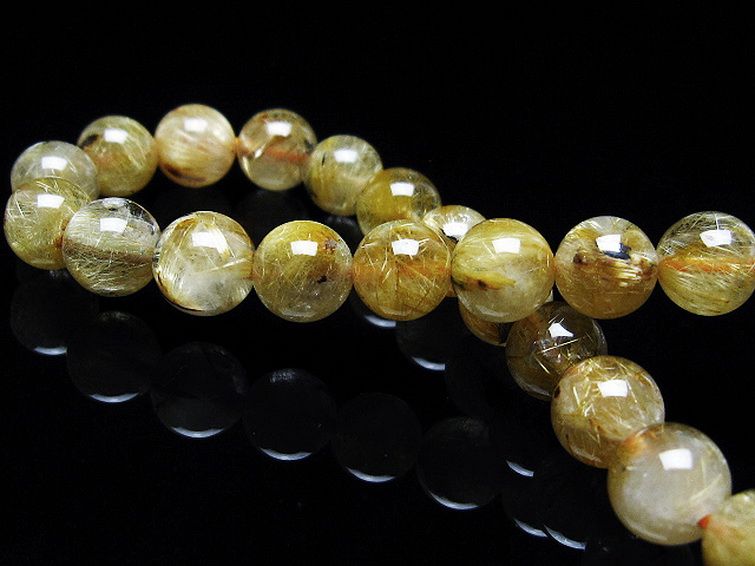 ゴールドタイチンルチル ブレスレット 7mm [t116-12571] 2枚目