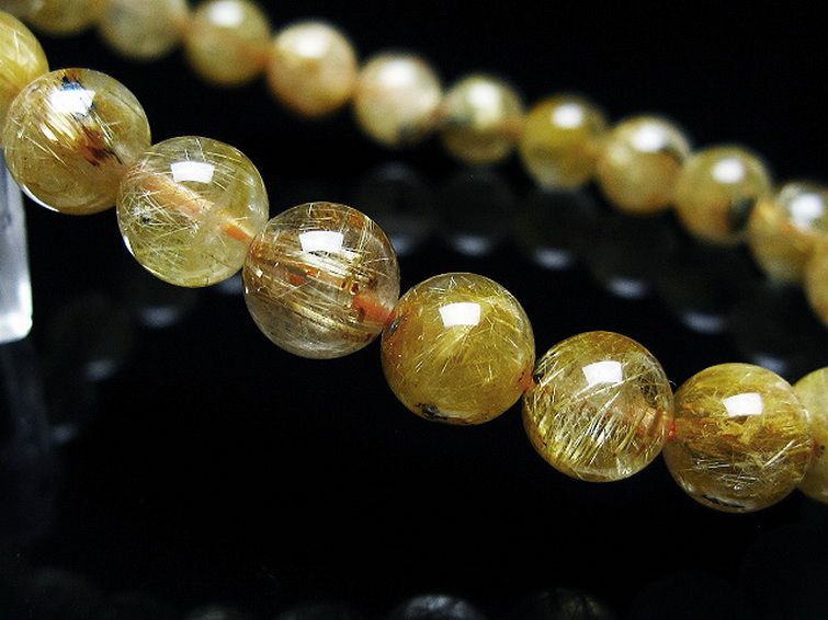 ゴールドタイチンルチル ブレスレット 7mm [t116-12571] 3枚目