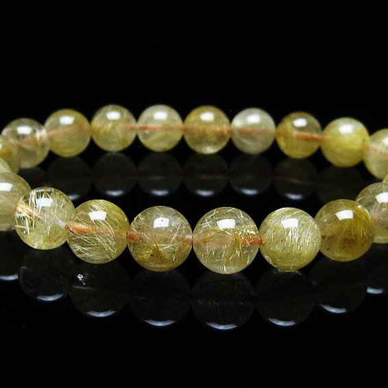 ゴールドタイチンルチル ブレスレット 7mm t6-5833 : 誠安天然石専門店