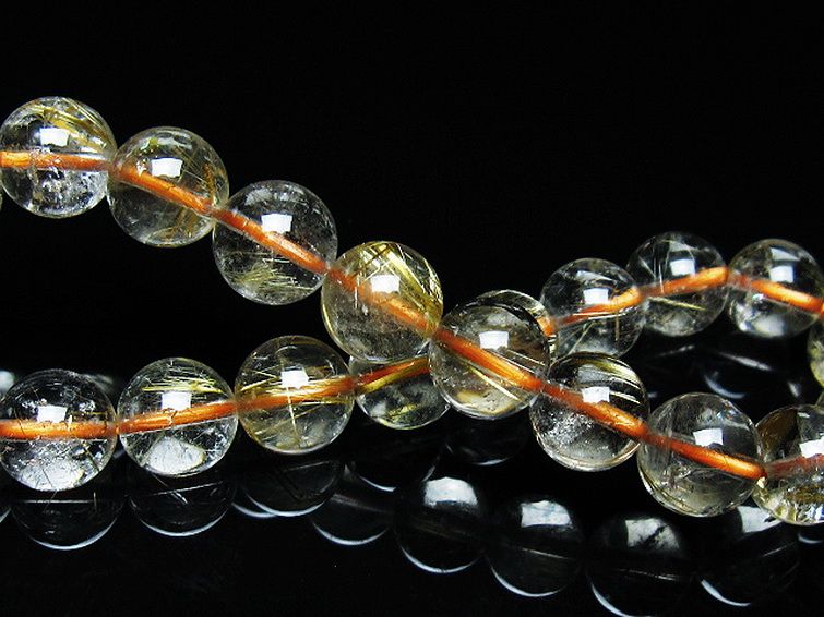 ゴールドタイチンルチル ブレスレット 9mm [t116-12596] 2枚目