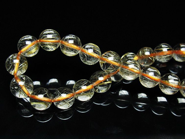 ゴールドタイチンルチル ブレスレット 8mm [t116-12644] 2枚目