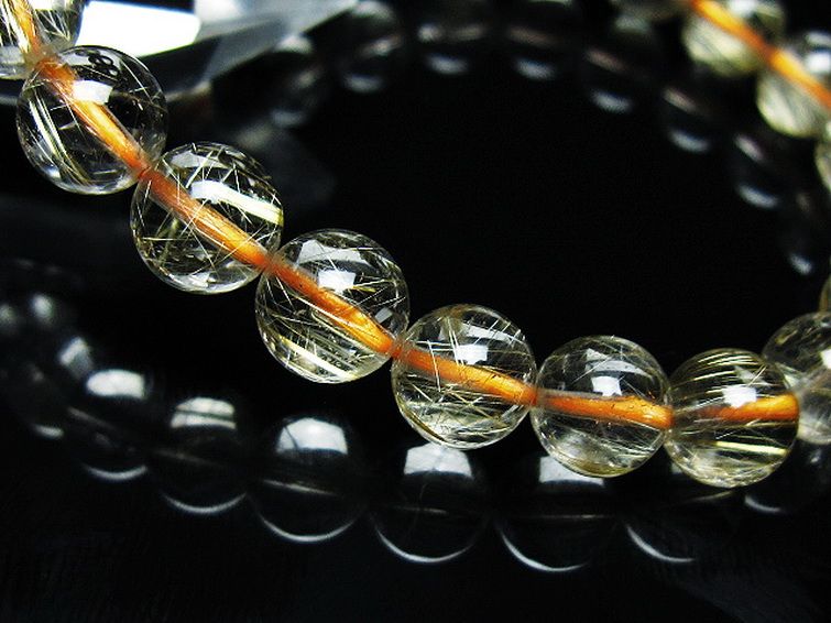 ゴールドタイチンルチル ブレスレット 8mm [t116-12644] 3枚目