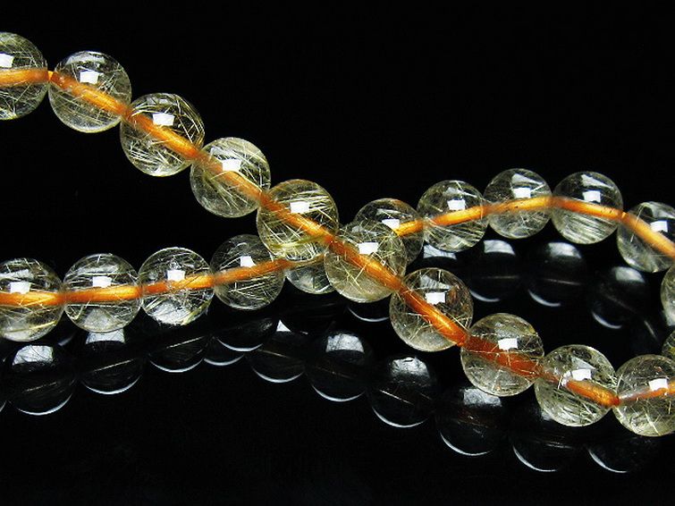 ゴールドタイチンルチル ブレスレット 7mm [t116-12730] 2枚目