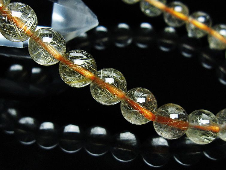 ゴールドタイチンルチル ブレスレット 7mm [t116-12730] 3枚目