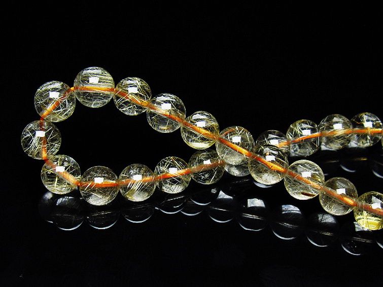 ゴールドタイチンルチル ブレスレット 7mm [t116-12731] 2枚目