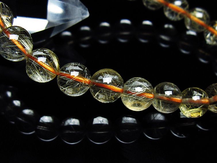 ゴールドタイチンルチル ブレスレット 7mm [t116-12731] 3枚目