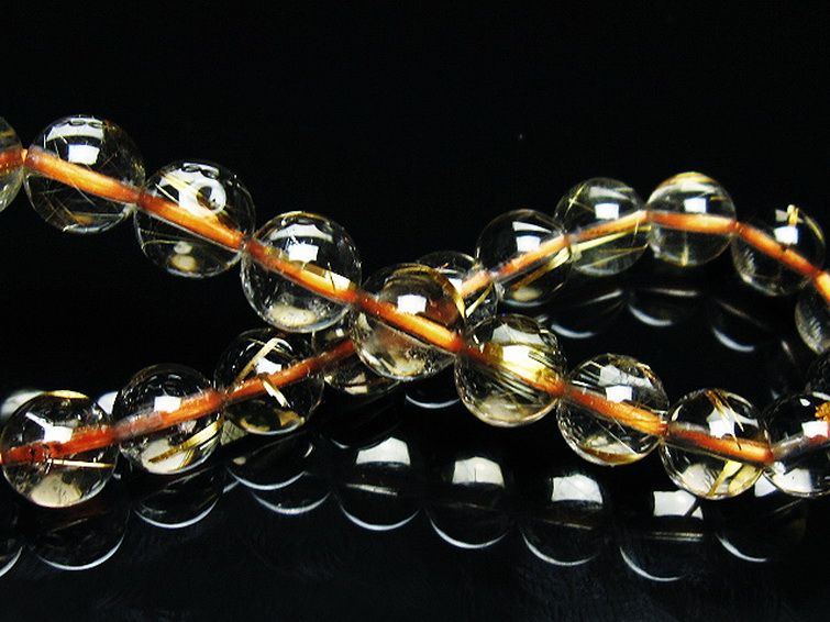 ゴールドタイチンルチル ブレスレット 8mm [t116-12736] 2枚目