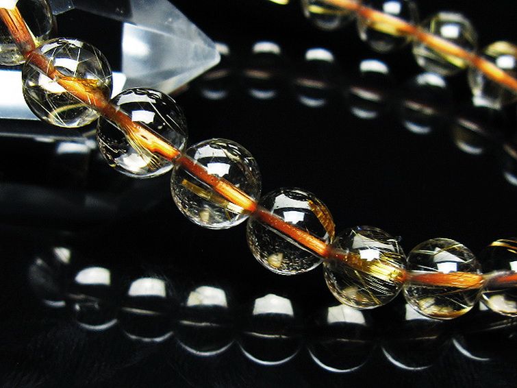 ゴールドタイチンルチル ブレスレット 8mm [t116-12736] 3枚目