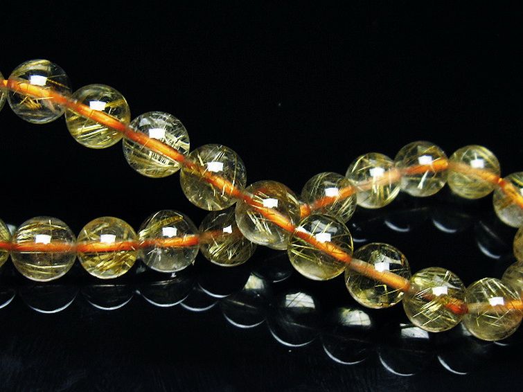 ゴールドタイチンルチル ブレスレット 7mm [t116-12737] 2枚目