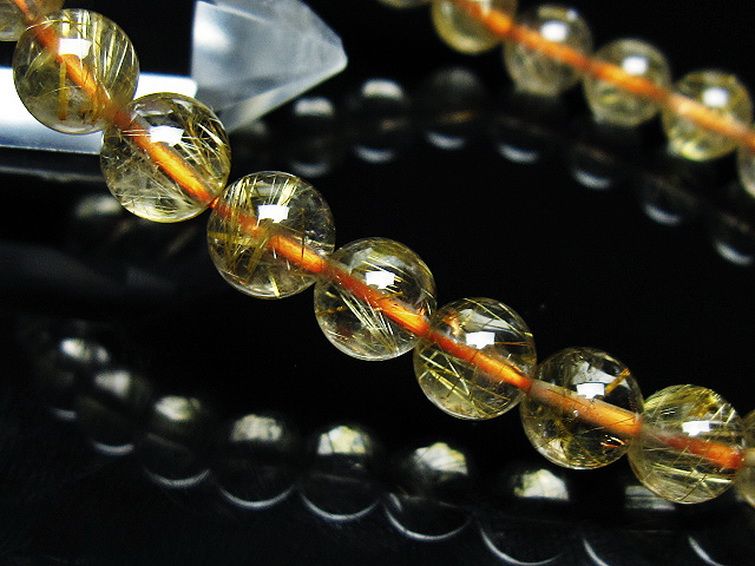 ゴールドタイチンルチル ブレスレット 7mm [t116-12737] 3枚目