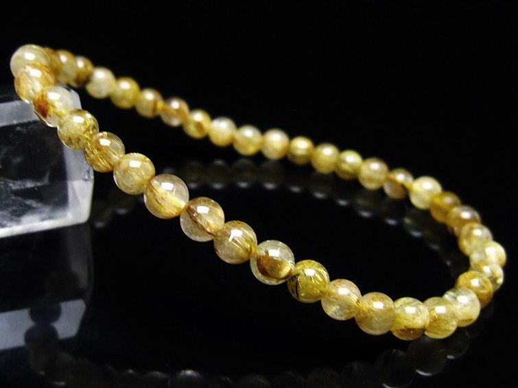 ゴールドタイチンルチル ブレスレット 5mm [T116-12751] 1枚目