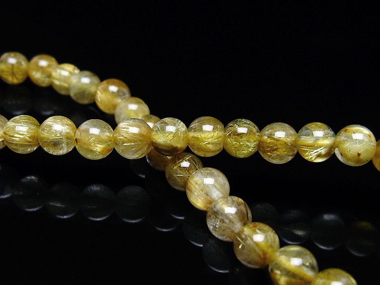 ゴールドタイチンルチル ブレスレット 5mm [T116-12751] 2枚目