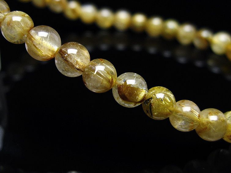 ゴールドタイチンルチル ブレスレット 5mm [T116-12751] 3枚目