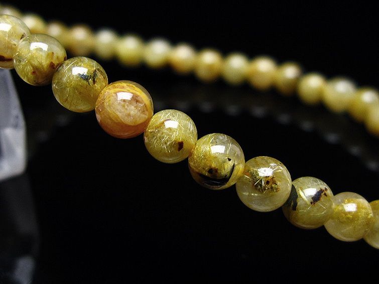 ゴールドタイチンルチル ブレスレット 5mm [T116-12754] 3枚目