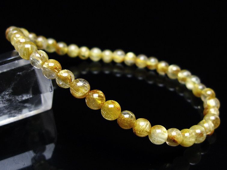 ゴールドタイチンルチル ブレスレット 5mm [T116-12757] 1枚目