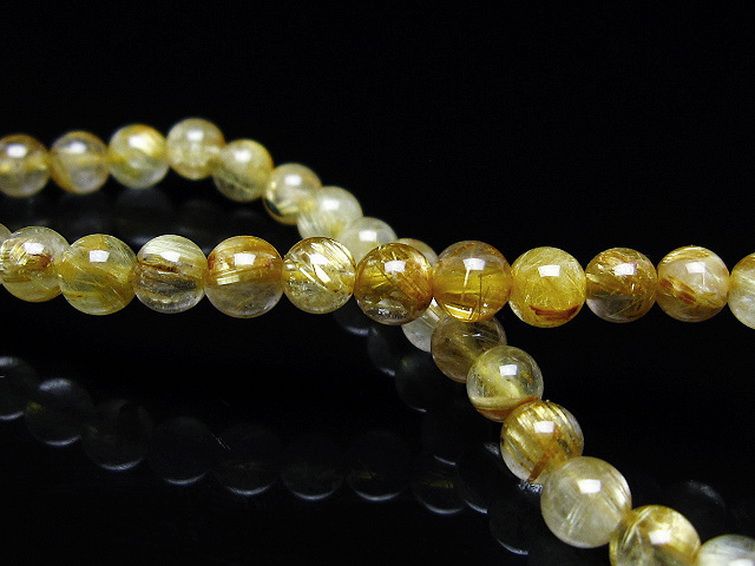 ゴールドタイチンルチル ブレスレット 5mm [T116-12757] 2枚目