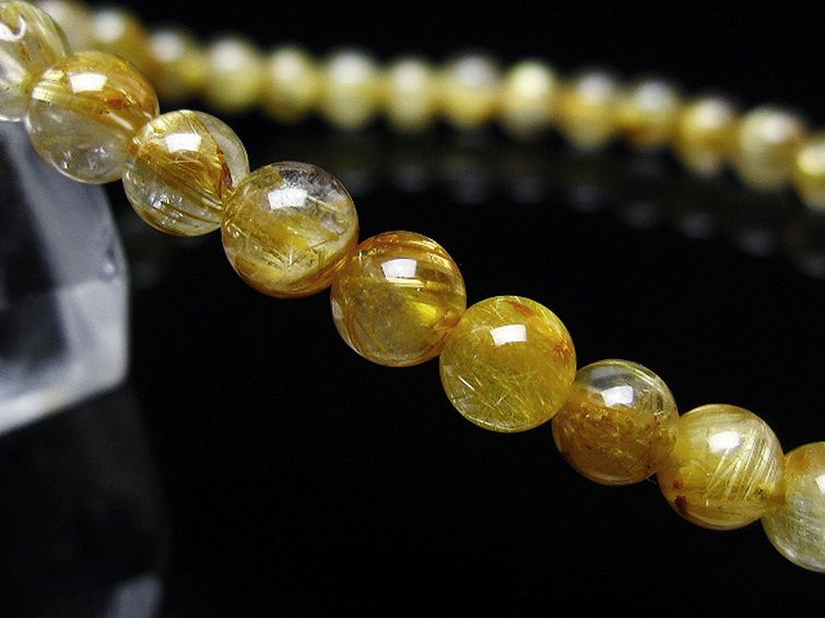 ゴールドタイチンルチル ブレスレット 5mm [T116-12757] 3枚目