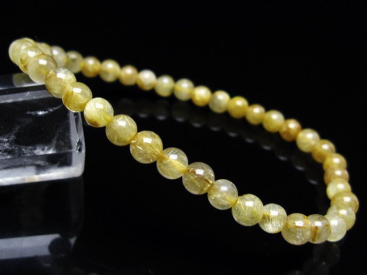 ゴールドタイチンルチル ブレスレット 5mm [T116-12758] 1枚目