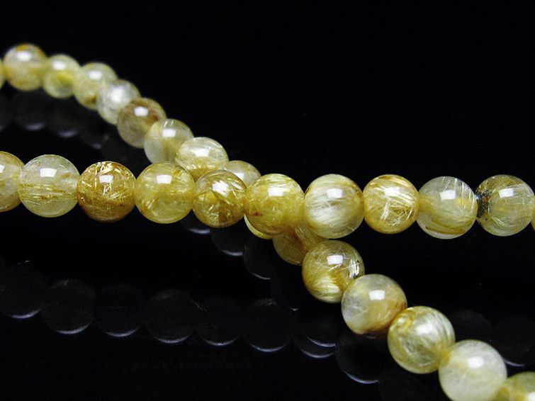 ゴールドタイチンルチル ブレスレット 5mm [T116-12758] 2枚目