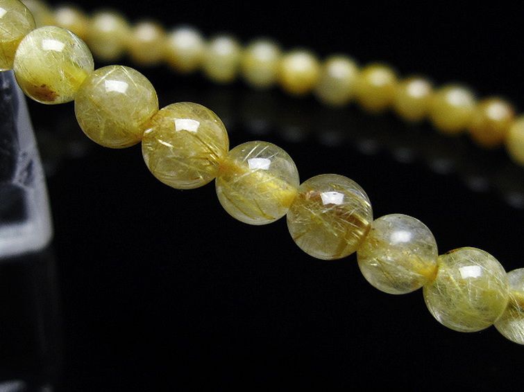 ゴールドタイチンルチル ブレスレット 5mm [T116-12758] 3枚目