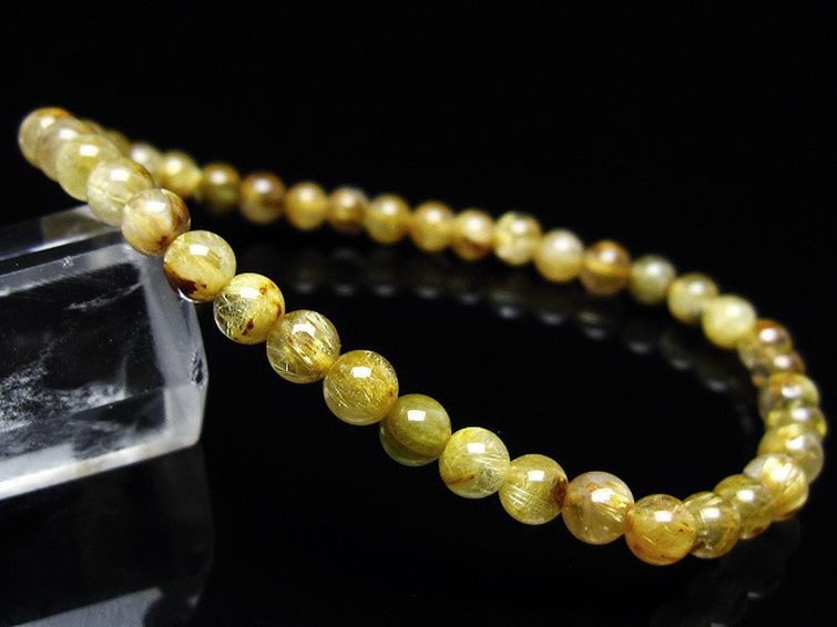 ゴールドタイチンルチル ブレスレット 5mm [t116-12761] 1枚目