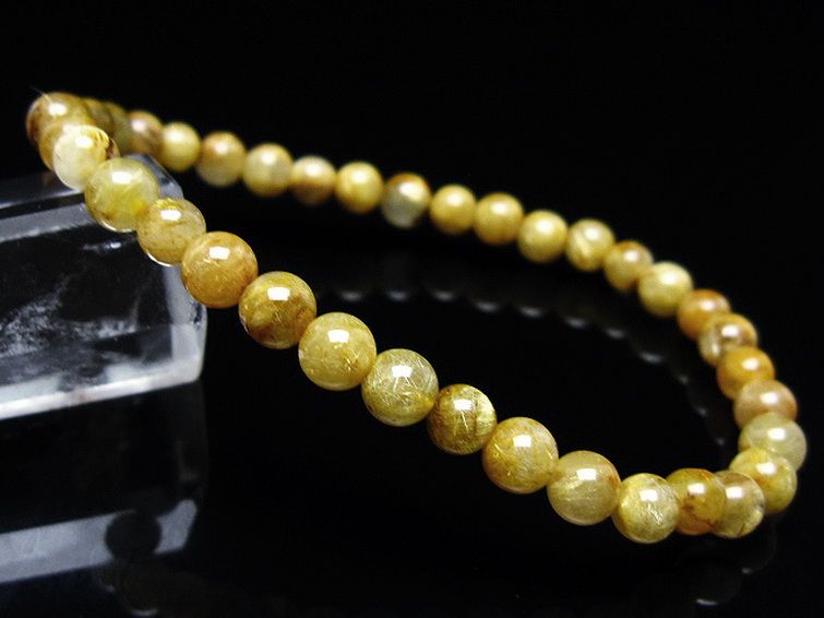 ゴールドタイチンルチル ブレスレット 5mm [T116-12764] 1枚目