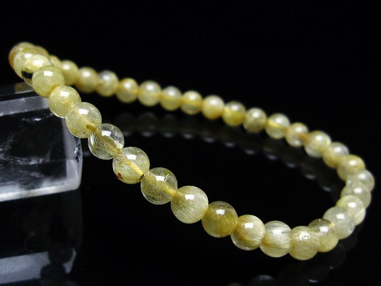 ゴールドタイチンルチル ブレスレット 5mm [t116-12772] 1枚目