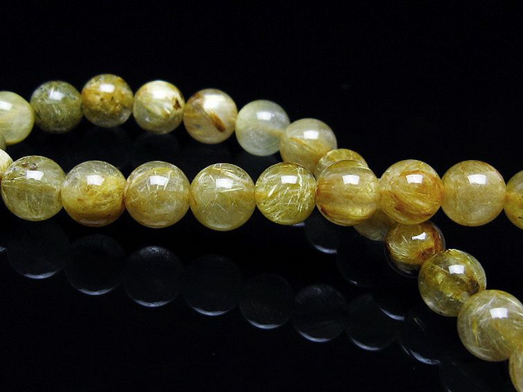 ゴールドタイチンルチル ブレスレット 6mm [t116-12774] 2枚目