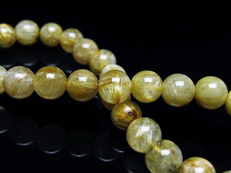 ゴールドタイチンルチル ブレスレット 7mm [T116-12780] 2枚目