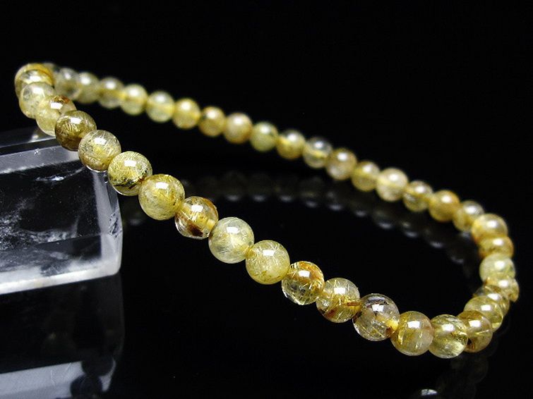 ゴールドタイチンルチル ブレスレット 5mm [t116-12792] 1枚目