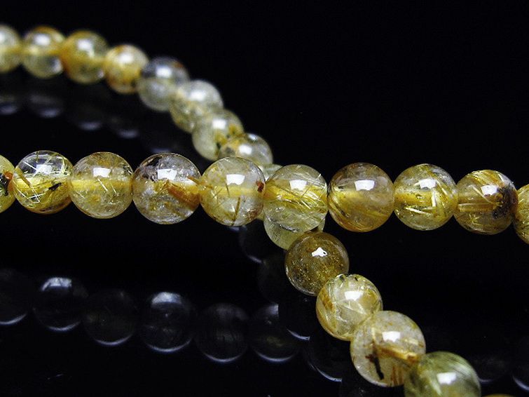 ゴールドタイチンルチル ブレスレット 5mm [t116-12792] 2枚目